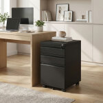 Caisson mobile � roulettes, 3 tiroirs verrouillables en acier, meuble de bureau pour domicile, support ...