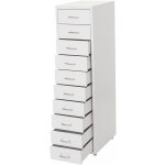 Hhg - caisson a roulettes boston t851, armoire � tiroirs armoire en acier, 110x28x41cm 10 tiroirs, blanc ...