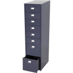 Hegele - caisson  roulettes boston t851, placard  tiroirs en acier, 109x28x44 cm 8 tiroirs, gris fonc ...