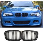 [jamais utilis�] calandre noire pour bmw s�rie 3 e46 2 portes (1998 - 2001) - version restyl�e - noir ...