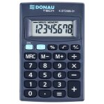 Calculatrice de poche donau tech, affichage 8 chiffres, dimensions 127x104x8 mm, noire