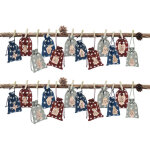 Calendrier de l'avent 2025 � remplir soi - m�me, 24 sachets en tissu pour enfants, 3 couleurs