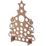 Calendrier de l'avent en bois sapin de nol pour 24 chocolat ronde support d�cor 40x30cm