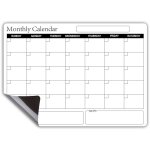 Calendrier magn�tique effa�able 2 - en - 1 pour frigo, planning mensuel / semestriel, liste de courses ...