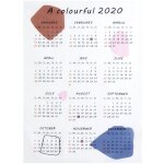 Calendrier mural 2020 pour salon et bureau - d�coration en tissu color� pour �cole et maison