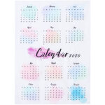 Calendrier mural 2020 en tissu color� 50x70cm pour d�coration de bureau ou salon