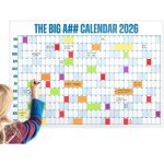 Calendrier mural effa�able 2026, calendrier annuel, facile � accrocher, avec marqueurs et 100 autocollants, ...