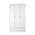 Calicosy - armoire 3 portes et 3 tiroirs blanc l120 cm - landwood