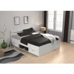 M&s - lit double en bois 'michigan' - 140 x 200 cm - blanc