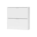 Hogar24 - meuble  chaussures avec 2 portes pliantes en blanc mat, meuble de couloir de chambre  coucher ...