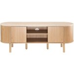 Calicosy - meuble tv 2 portes avec plateau effet travertin l140 cm - helios