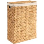 Calicosy - panier � linge �troit avec couvercle en jacinthe d'eau l21 cm - maya