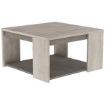 Calicosy - table basse carre l80 cm - dcor chne et bton - antibes