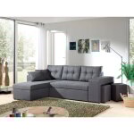 Bestmobilier - california - canap d'angle rversible et convertible avec coffre de rangement - gris