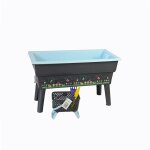 Calipso - jardiniere mini junior 40l gris / bleu pastel + 1 panier kajo 4 l + 2 outils de jardin plastiques ...