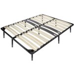 Cama sommier ergonomique � lattes avec zone lombaire renforc�e 140x200 + pieds