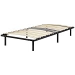 Cama sommier ergonomique � lattes avec zone lombaire renforc�e 90x200 + pieds