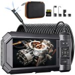 Camra endoscopique, dpduct endoscope industriel objectif 7. 9 mm avec lumire 8 + 1 led, camra d'inspection ...