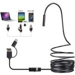 Camra d'inspection 3 en 1 usb type - c hd industrielle, endoscope tanche pour canalisations, luminosit ...