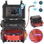 Camera inspection canalisation 50 m endoscope drain autonivellement, avec ecran 9'', emetteur 512 hz, ...