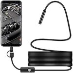 Cam�ra d'inspection de serpent usb, endoscope usb c �tanche 2. 0 mp ip67, cam�ra de type c avec 8 lumi�res ...