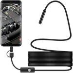 Cam�ra d'inspection serpent usb, endoscope usb c �tanche ip67, cam�ra de type c avec 6 lumi�res led r�glables ...
