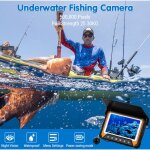Camra de pche sous - marine avec cran lcd de 5 pouces, angle de vue de 120, 500 000 pixels, 8 led ...