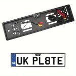 Cam�ra de recul voiture 12v avec 8 led, capteur de stationnement parktronic, support de plaque d'immatriculati ...