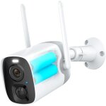 Cam�ra de s�curit� ext�rieure wifi sans fil � batterie rechargeable, cam�ra ip ext�rieure wifi 10000mah ...