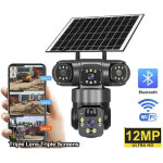 Cam�ra de s�curit� wifi, cam�ra de s�curit� � �nergie solaire, batterie 8000 mah, couleur nocturne, triple ...