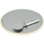 Culinary modular : kit pizza pierre à cuire, plaque inox diam 30 cm, roulette à Culinary modular : kit pizza pierre à cuire, plaque inox diam 30 cm, roulette à