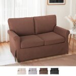 Modus sof� ? canap� 2 places en tissu d�houssable ? style classique moderne ? large assise marron ? dimensions ...
