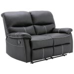 Vente - unique - canap� 2 places relax en simili noir canby