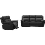 Canaps 3 places et 2 places relax en cuir de buffle pakita - noir