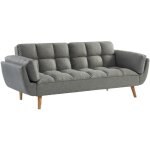 Vente - unique - canap 3 places convertible clic - clac en tissu gris chin loeline