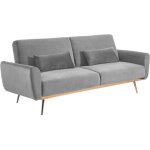 Vente - unique - canap� 3 places convertible clic - clac en velours launei - gris clair