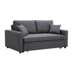 Vente - unique - canapé 3 places convertible en tissu inizor - anthracite Vente - unique - canapé 3 places convertible en tissu inizor - anthracite