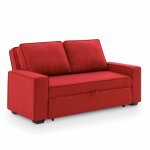 Canapé 3 places convertible en tissu rouge james Canapé 3 places convertible en tissu rouge james