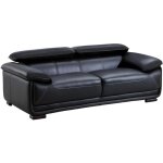 Vente - unique - canap 3 places en cuir macelo - noir