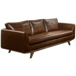 Vente - unique - canap� 3 places en cuir vieilli alegan - marron