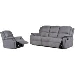 Canapé 3 places et un fauteuil relax en microfibre hernani - gris Canapé 3 places et un fauteuil relax en microfibre hernani - gris