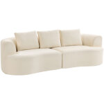 Canap� 3 places - homcom - assise large, 3 coussins - enti�rement compress� pas de montage - tissu chenille ...