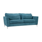 Canap� 3 places isla velours c�tel� bleu