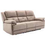 Vente - unique - canapé 3 places relax électrique en tissu taupe dolene Vente - unique - canapé 3 places relax électrique en tissu taupe dolene
