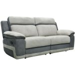 Vente - unique - canapé 3 places relax en microfibre gris clair et bandes anthracites talca Vente - unique - canapé 3 places relax en microfibre gris clair et bandes anthracites talca