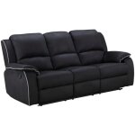 Vente - unique - canapé 3 places relax en microfibre hernani - noir Vente - unique - canapé 3 places relax en microfibre hernani - noir