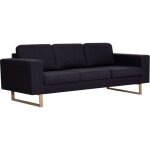 Vidaxl - canap  3 places tissu noir