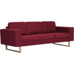 Vidaxl - canap  3 places tissu rouge bordeaux