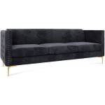 Canap 3 places en velours gris cynthia