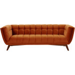 Canap 3 places en velours orange curcuma - mona